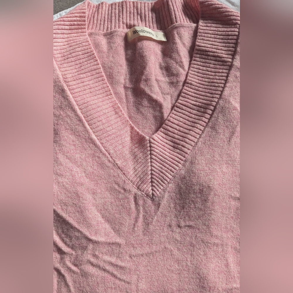 Woolovers Cashmere & Merino Wool Tunic Sweater Light Pink Large Large (US 12/14) - Picture 7 of 13